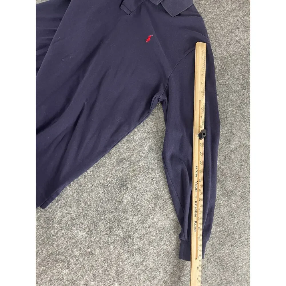 Polo Ralph Lauren Polo Shirt Mens Large Blue Sweater Pullover Long Sleeve N73